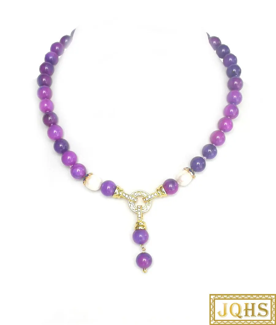 Natural 44cm 10mm Round Multi-color Purple Jade Beads Pendant Necklace Filled Gold Clasp C624 Jewelry For Women
Natural 44cm 10mm Round Multi-color Purple Jade Beads Pendant Necklace Filled Gold Clasp C624 Jewelry For Women