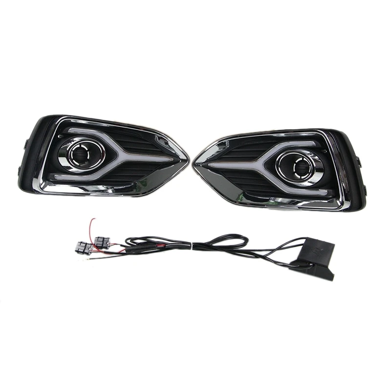 

For Hyundai Accent 2018-2019 DRL Daytime Running Fog Light With Turn Signal Lamp