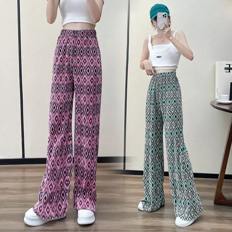 Water Ripple Wide-leg Pants Women's Pressed Pleats New Diamond Plaid Loose Slim High Waist Straight Pants Casual Mop Pants
Water Ripple Wide-leg Pants Women's Pressed Pleats New Diamond Plaid Loose Slim High Waist Straight Pants Casual Mop Pants
