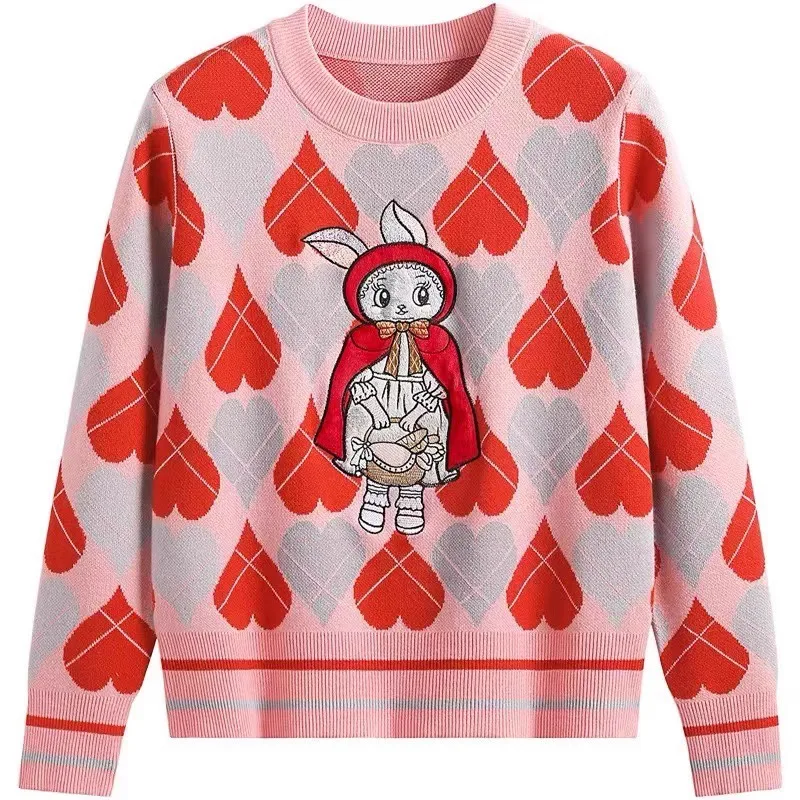 European Fairy Tale Rabbit Embroidery Sweater for Girls Cute Elegant Women Winter Jersey Jumper O-neck Knitwear Kawaii Clothes
European Fairy Tale Rabbit Embroidery Sweater for Girls Cute Elegant Women Winter Jersey Jumper O-neck Knitwear Kawaii Clothes