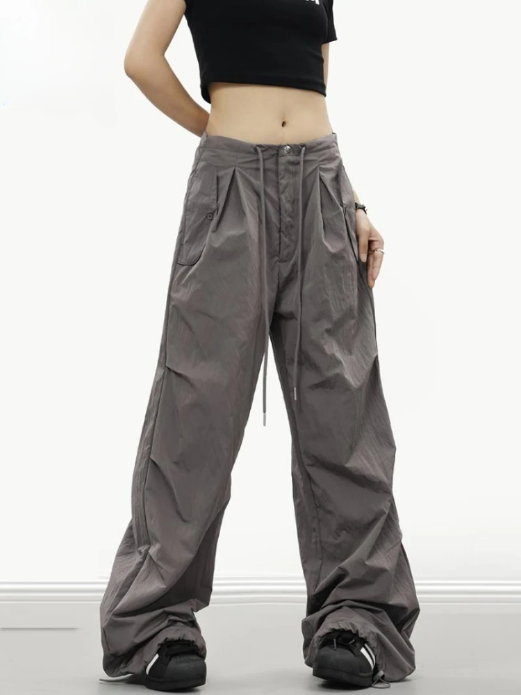 Harajuku Oversized Solid Cargo Pant Women Y2K Low Waist Drawstring Parachute Wide Leg Joggers Vintage Streetwear Baggy Sweatpant
Harajuku Oversized Solid Cargo Pant Women Y2K Low Waist Drawstring Parachute Wide Leg Joggers Vintage Streetwear Baggy Sweatpant