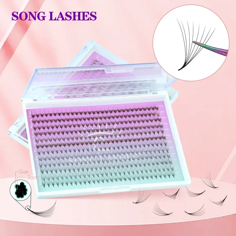 

LashLady Pro 12 Rows Pointy Base Premade Volume Fans Medium Stem Sharp Thin Eyelash Extensions wholesale salon de beaute