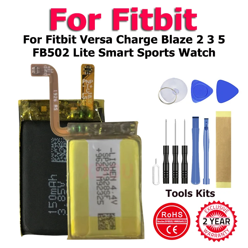 

FitbitVersa3 FitbitCharge5 SP281928SF LSSP321830AE Battery For Fitbit Versa Charge Blaze 2 3 5 FB502 Lite Smart Sports Watch