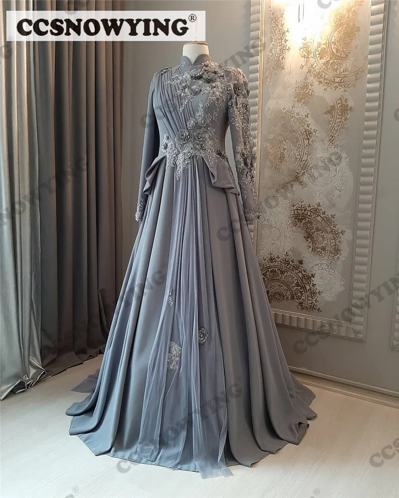 Luxury Appliques Beaded Muslim Evening Dresses Long Sleeve Islamic Formal Party Gowns High Neck Women Arabic Robes De Soirée
Luxury Appliques Beaded Muslim Evening Dresses Long Sleeve Islamic Formal Party Gowns High Neck Women Arabic Robes De Soirée