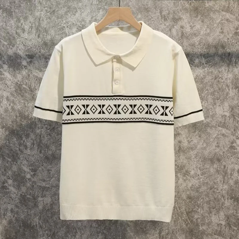 2023 Luxury Polo Shirt Knit Men's Elastic Slim Short Sleeve Button Lapel Tees Summer New Streetwear Vintage Graphic Knitted Tops
2023 Luxury Polo Shirt Knit Men's Elastic Slim Short Sleeve Button Lapel Tees Summer New Streetwear Vintage Graphic Knitted Tops