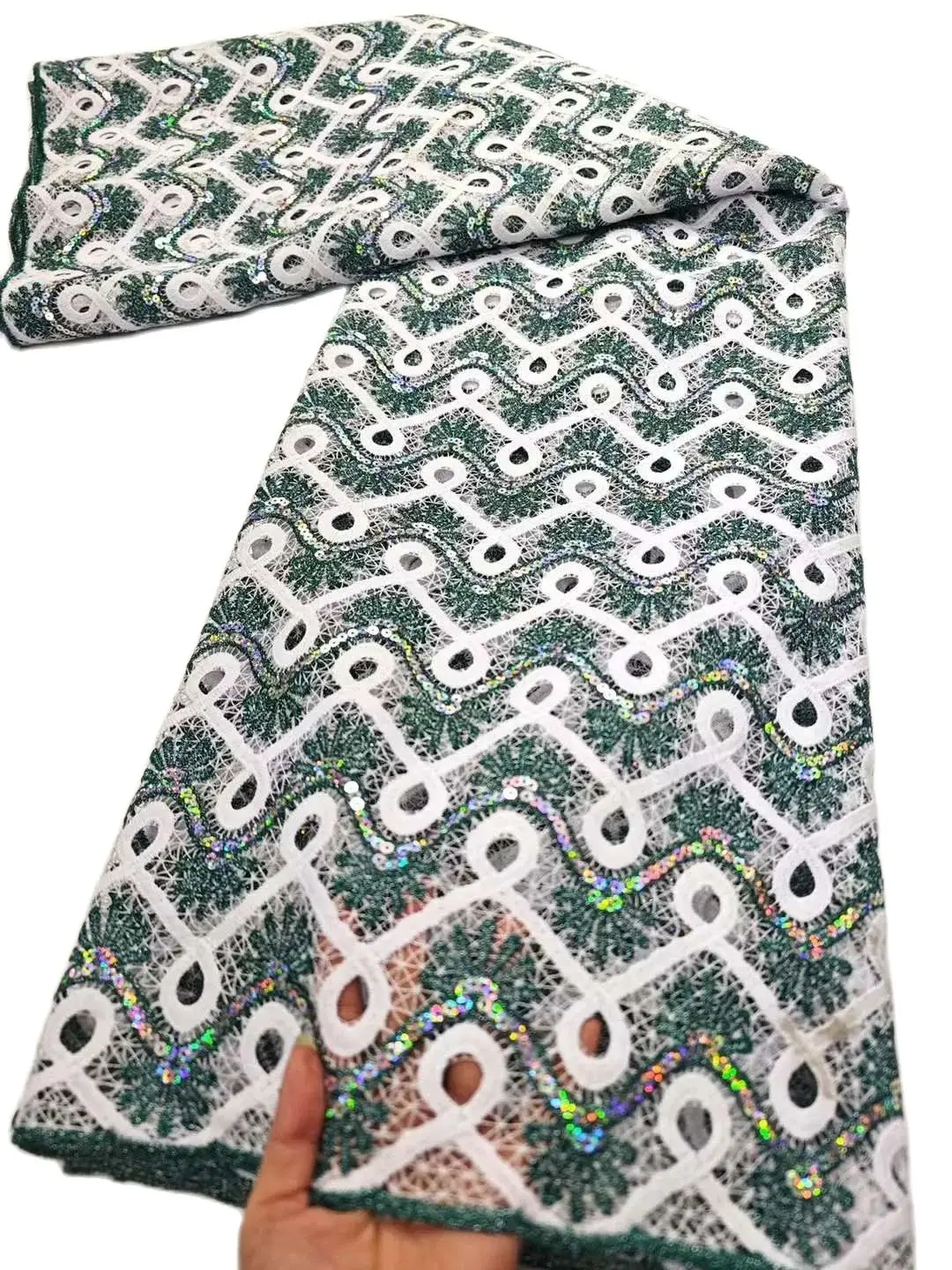 African Green Iridescent Sequin Lace Fabric Guipure Cord Lace Voile Lace Fabric Switzerland 2023 Guipure Cord For Cloth KB3693
African Green Iridescent Sequin Lace Fabric Guipure Cord Lace Voile Lace Fabric Switzerland 2023 Guipure Cord For Cloth KB3693