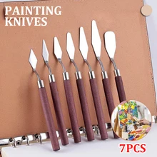 7Pcs Painting Knives Stainless Steel Spatula Palette Knife With Wooden Handle Mixing Scraper For Oil Painting Gouache Supplies
7Pcs Painting Knives Stainless Steel Spatula Palette Knife With Wooden Handle Mixing Scraper For Oil Painting Gouache Supplies