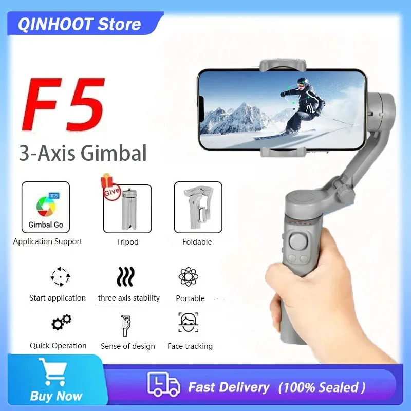 QINHOOT F5 3-Axis Smartphone Handheld Gimbal Foldable Stabilizer for iPhone Samsung Xiaomi Huawei
QINHOOT F5 3-Axis Smartphone Handheld Gimbal Foldable Stabilizer for iPhone Samsung Xiaomi Huawei
