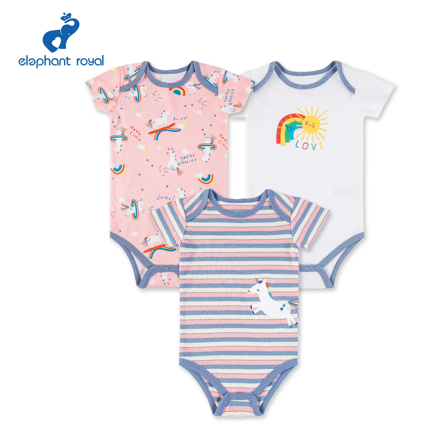 Elephant Royal Newborn Baby Girl Bodysuit Set Cute Pink Unicorn Print Jumpsuit Fashion O-Neck Short Sleeve Romper
Elephant Royal Newborn Baby Girl Bodysuit Set Cute Pink Unicorn Print Jumpsuit Fashion O-Neck Short Sleeve Romper