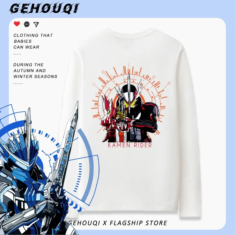 

Kamen Rider Blade Around Long Sleeve T-shirt Male Spring And Fall Anime Co-branded Saber Clothes Junior High School Base Shirt