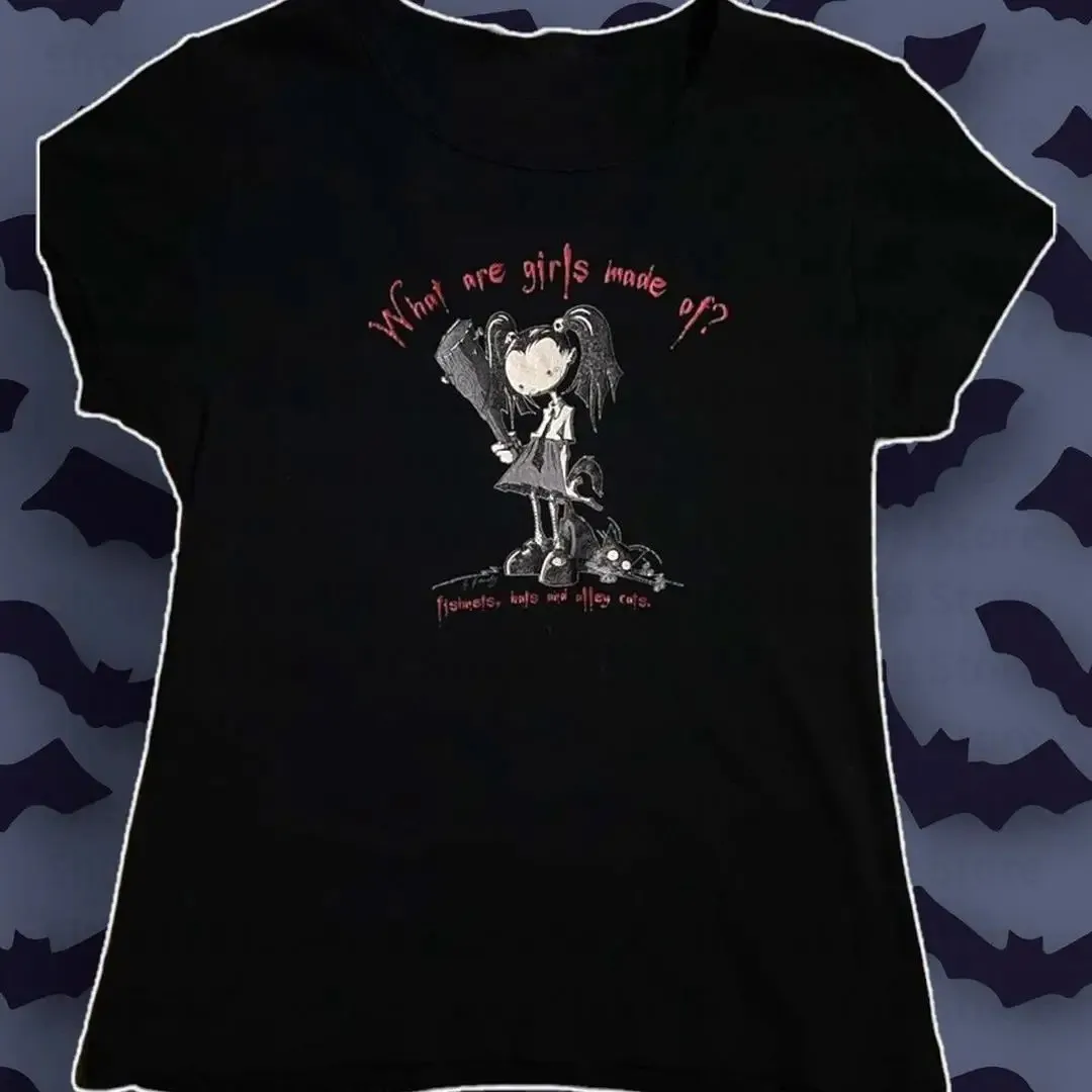 Oversized Retro Women's Printed Casual Short Sleeve T-Shirt Y2k Clothes Gothic Emo Girls Cropped Tops Streetwear
Oversized Retro Women's Printed Casual Short Sleeve T-Shirt Y2k Clothes Gothic Emo Girls Cropped Tops Streetwear