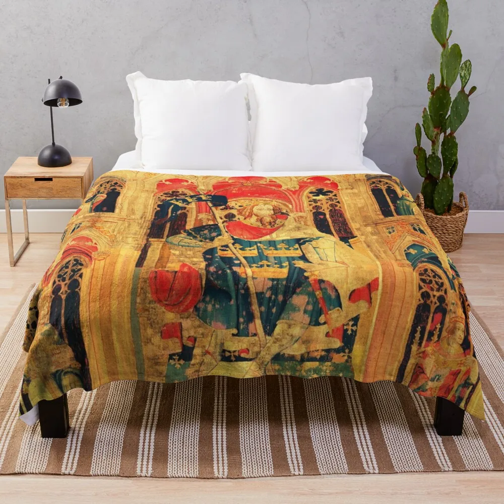 

KING ARTHUR Medieval Tapestry Throw Blanket Blanket For Decorative Sofa