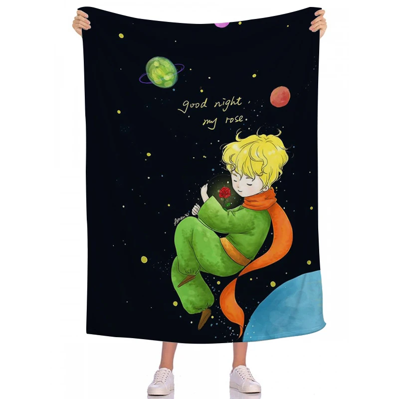 

Kids Blankets Little Prince Custom Blankets for Camp Nap Bedroom Sofa Decor Bedspread Fluffy Soft Flannel Birthday Wedding Gift