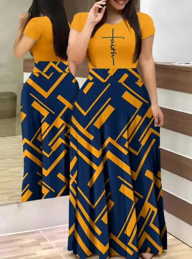 Women Elegant Dress 2024 Spring Summer Latest Casual Round Neck Plus Size Floral Print Short Sleeve Maxi Dress Daily Long Skirt
Women Elegant Dress 2024 Spring Summer Latest Casual Round Neck Plus Size Floral Print Short Sleeve Maxi Dress Daily Long Skirt