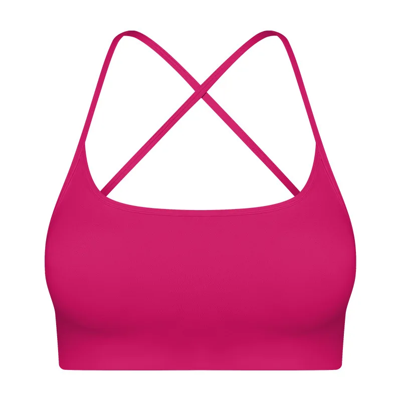 

Ladies Sports Bra Sexy Criss Cross Straps Back High Support Fitness Gym Padded Bralette Impact Yoga Underwear Running