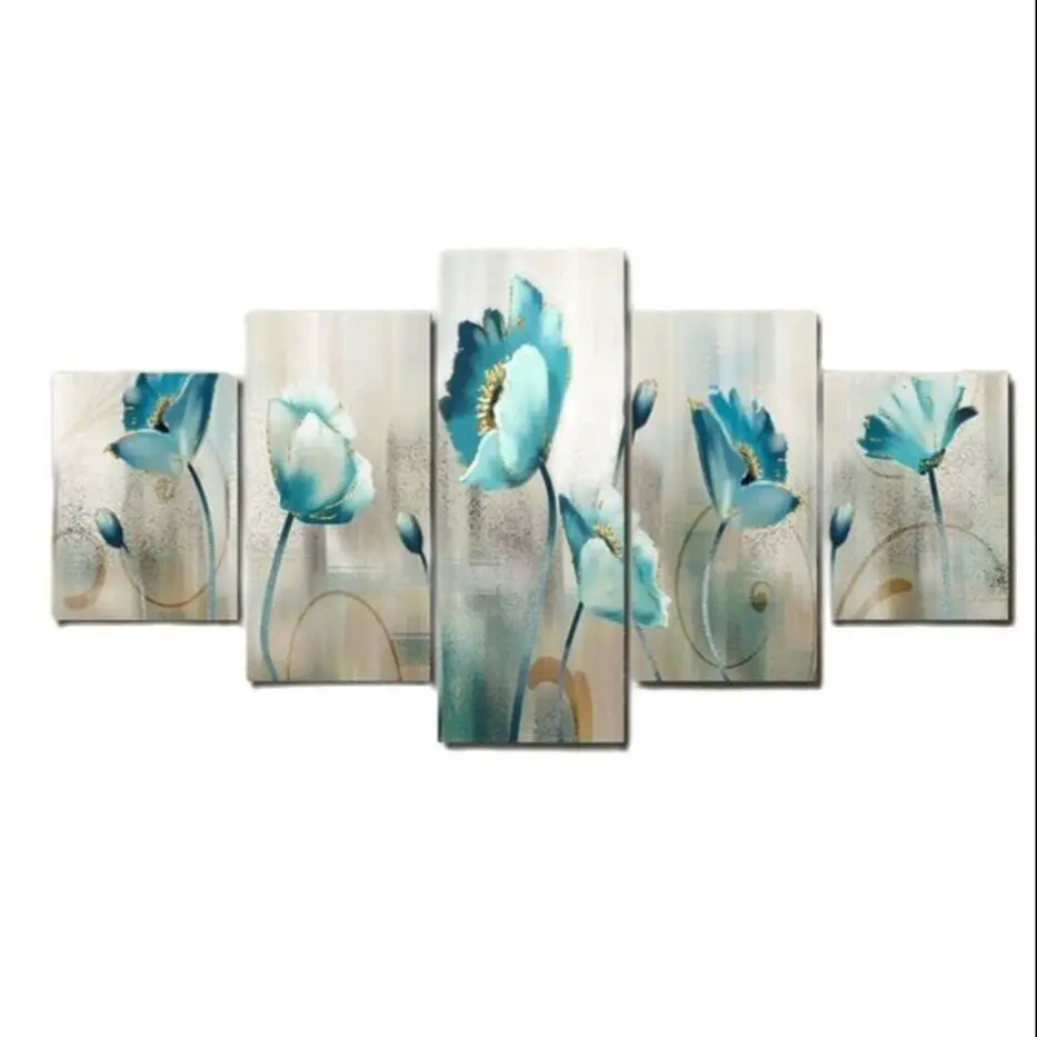 5 Pieces Abstract Blue Flowers Modular Wall Art Canvas Painting Poster Modern for Living Room Decoration Picture Wall No Frame
5 Pieces Abstract Blue Flowers Modular Wall Art Canvas Painting Poster Modern for Living Room Decoration Picture Wall No Frame