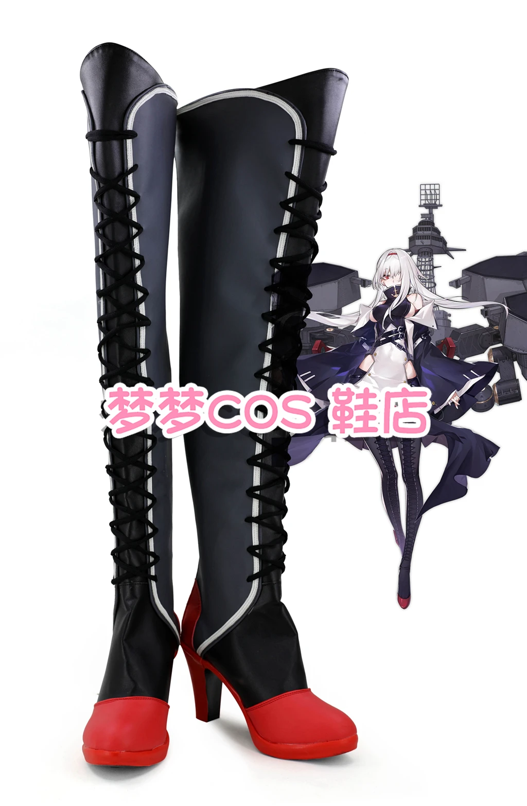

Azur Lane SR Colorado Cosplay Boots Shoes Halloween Carnival Party Custom Made for Adult Women High Heel Shoes Accessories