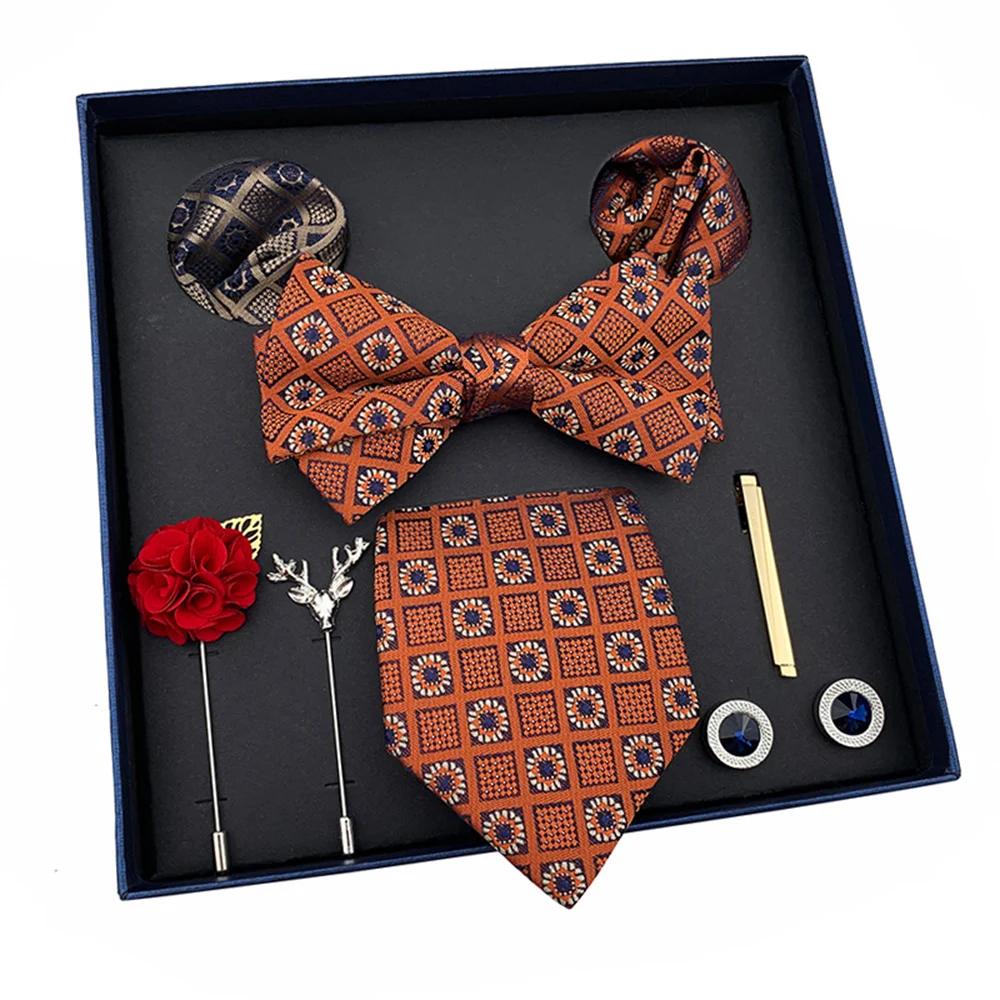 8PCS Set Bow Tie For Men Classic Necktie Butterfly Kerchief Cufflinks Brooch Tie Clip Suit Business Gifts Box Suit Gift Box Sets
8PCS Set Bow Tie For Men Classic Necktie Butterfly Kerchief Cufflinks Brooch Tie Clip Suit Business Gifts Box Suit Gift Box Sets