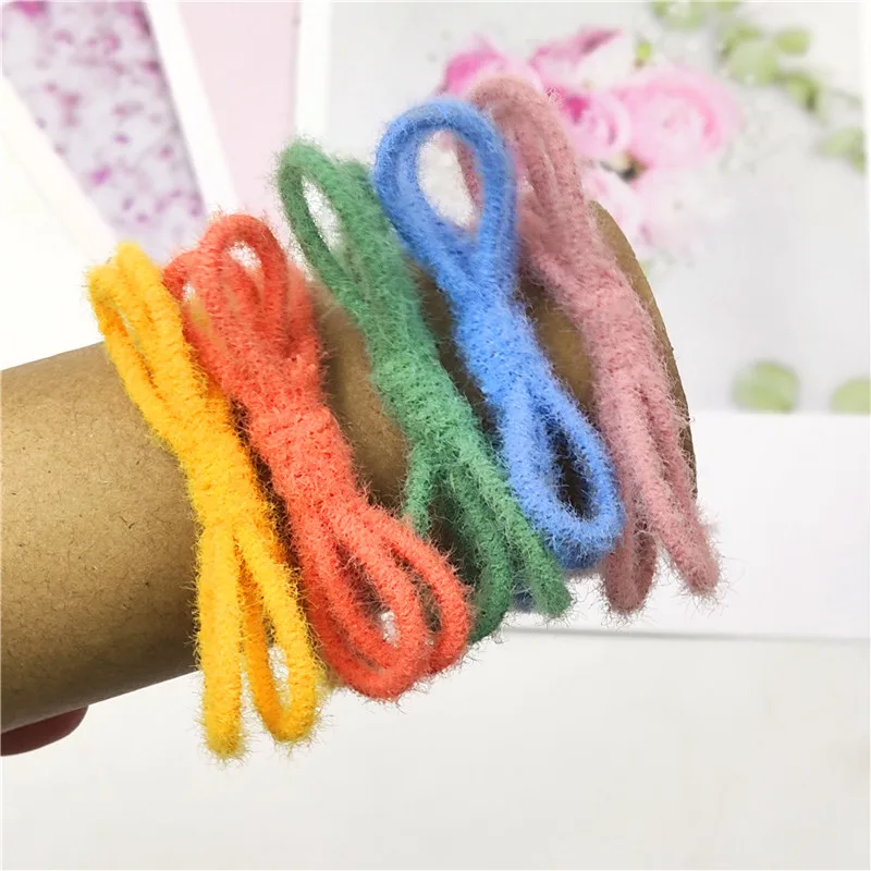 

12PCS/LOT Candy Solid Tie Knot Elastic Hair Bands For Girls Seasons Simplicity High Elasticity Kids Hair Accessories For Women