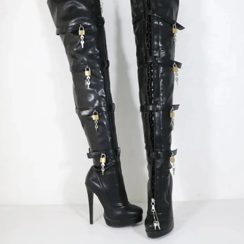 Black Over Knee High Lock Decor Boots Thin High Heel Lace Up Cool Fashionable Sexy Summer 2023 Woman Shoes Zapatillas Mujer
Black Over Knee High Lock Decor Boots Thin High Heel Lace Up Cool Fashionable Sexy Summer 2023 Woman Shoes Zapatillas Mujer