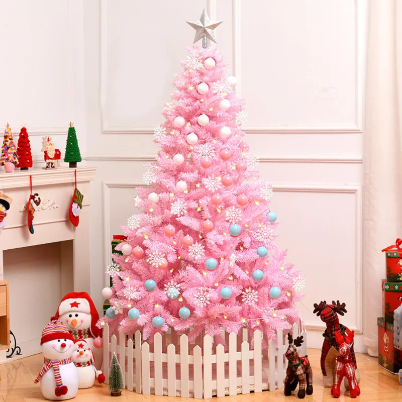 

Розовая Рождественская елка «сделай сам», искусственные внутренние и наружные рождественские украшения, рождественские украшения для дома, рождественские и новогодние подарки