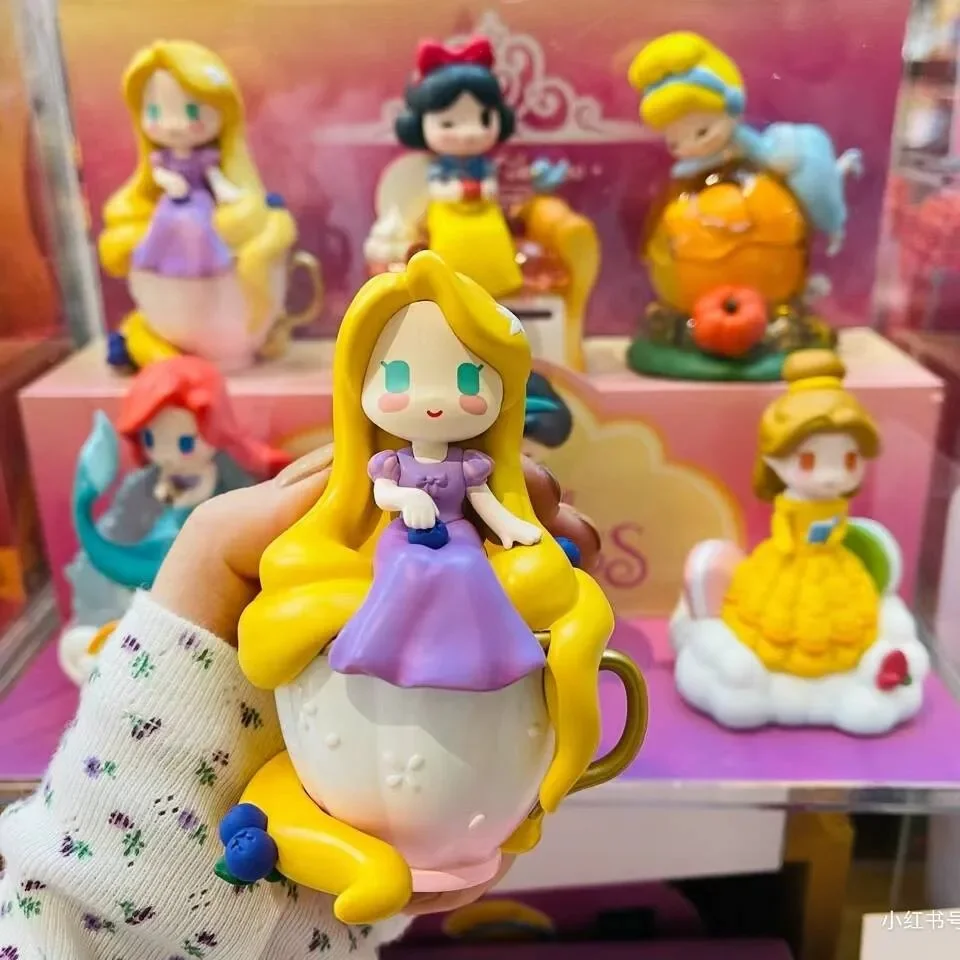 

Disney Princess Blind Box Dessert Series D-baby Anime Figure Snow White Princess Ariel Cindy Le Pei Jasmine Belle Model Toy Gift