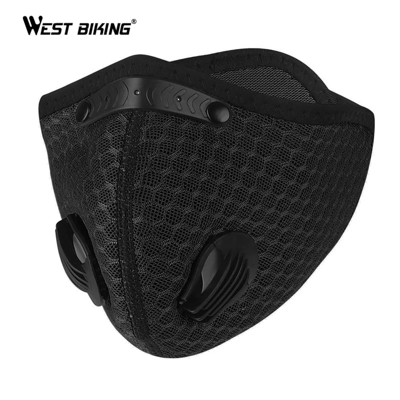 

WEST BIKING Bike Face Mask PM2.5 Anti Pollution Activated Carbon Filter Washable Cycling Sport Mask Bicycle MTB Road Bike Mask