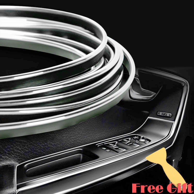 1pc Universal Car Decoration Strip - 5M Chrome Silver, 2mm Width, PVC Material, Easy Installation, Bendable, Soundproofing
1pc Universal Car Decoration Strip - 5M Chrome Silver, 2mm Width, PVC Material, Easy Installation, Bendable, Soundproofing