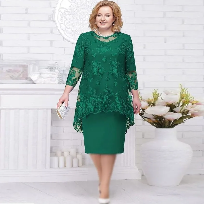 2 Piece Sets 2023 Spring Autumn Vintage Floral Lace Dresses Oversize 4XL 5XL Women Elegant O Neck Party Midi Dress Vestidos
2 Piece Sets 2023 Spring Autumn Vintage Floral Lace Dresses Oversize 4XL 5XL Women Elegant O Neck Party Midi Dress Vestidos