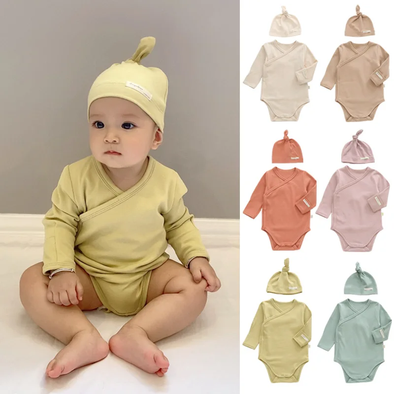 Baby Boy Jumpsuit Ins Spring Long Sleeve Solid Color Side Botton Cotton Letter Print Hat Newborn Boys Romper Infant Boy Bodysuit
Baby Boy Jumpsuit Ins Spring Long Sleeve Solid Color Side Botton Cotton Letter Print Hat Newborn Boys Romper Infant Boy Bodysuit
