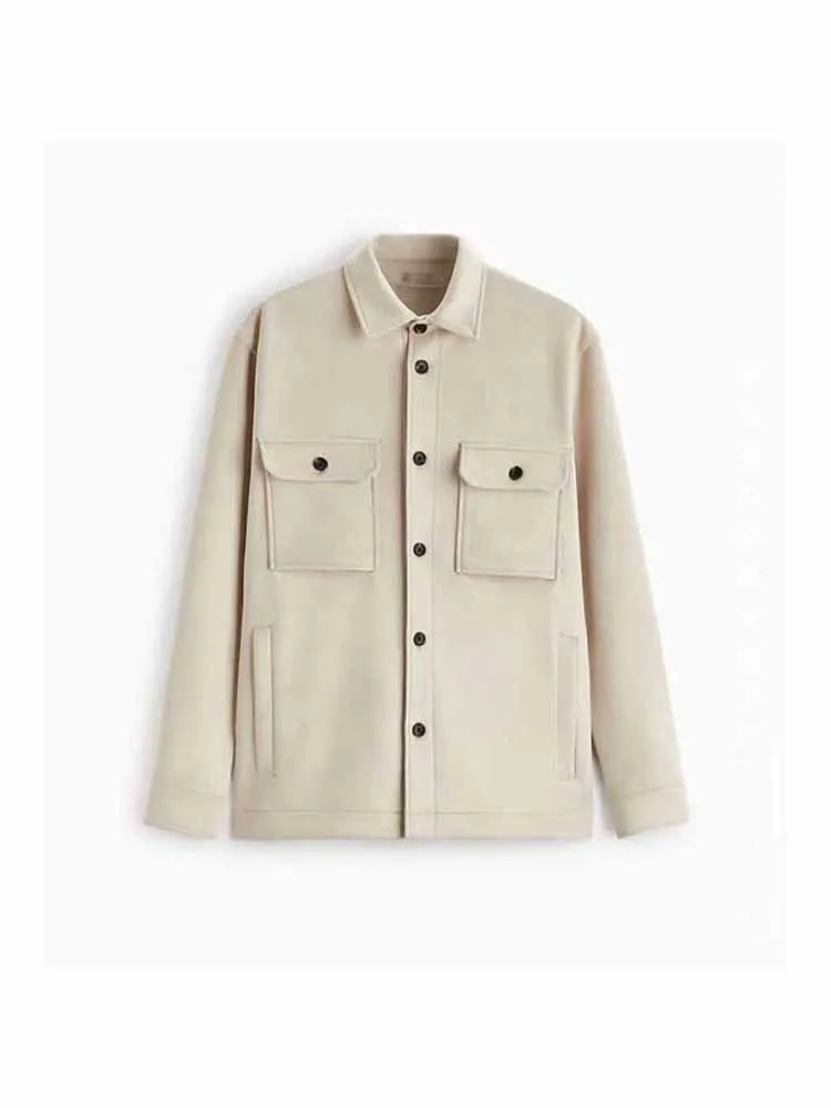 Women New Fashion Pocket decoration Suede texture effect Shirt Jacket Coat Long Sleeve Button-up Female Outerwear Chic Overshirt
Women New Fashion Pocket decoration Suede texture effect Shirt Jacket Coat Long Sleeve Button-up Female Outerwear Chic Overshirt