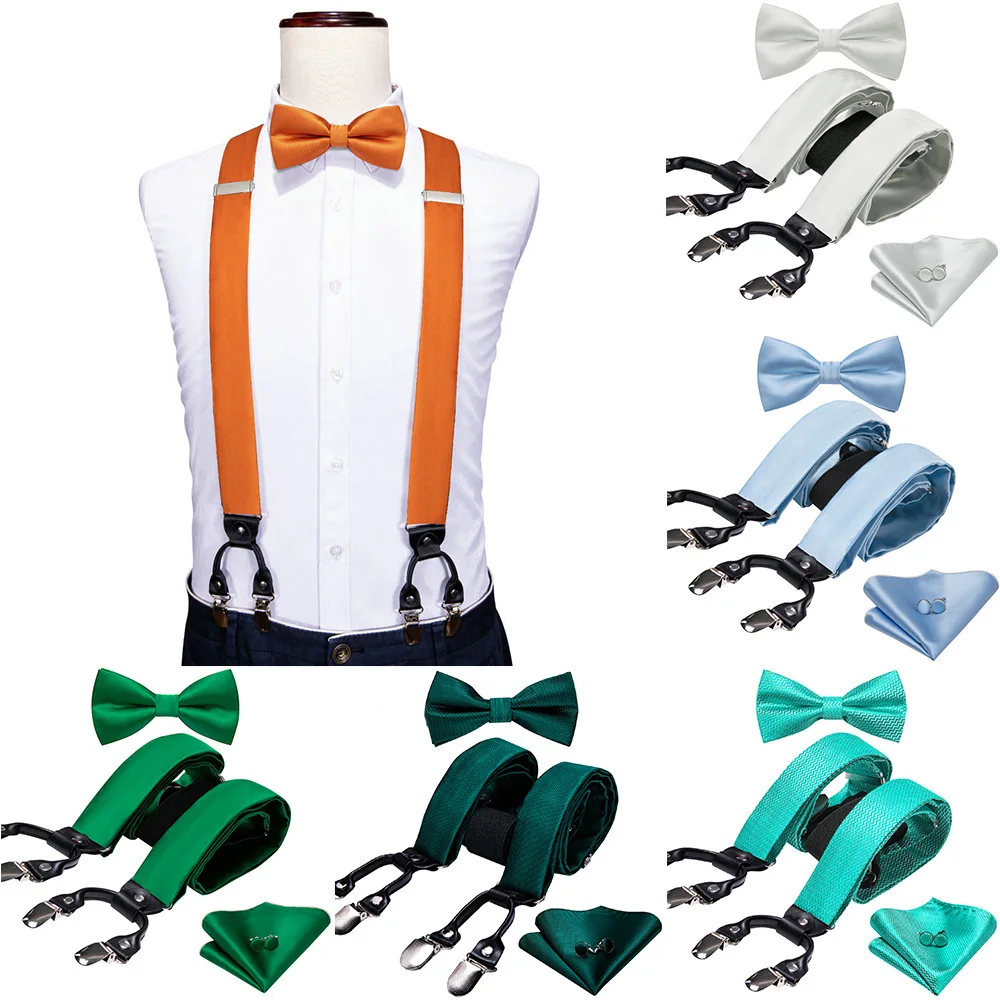 Luxury Orange Suspenders For Men Novelty Silk Solid Adjustable 6 Clips Bowtie Kerchief Cufflinks Sets Wedding Party Barry.Wang 
Luxury Orange Suspenders For Men Novelty Silk Solid Adjustable 6 Clips Bowtie Kerchief Cufflinks Sets Wedding Party Barry.Wang