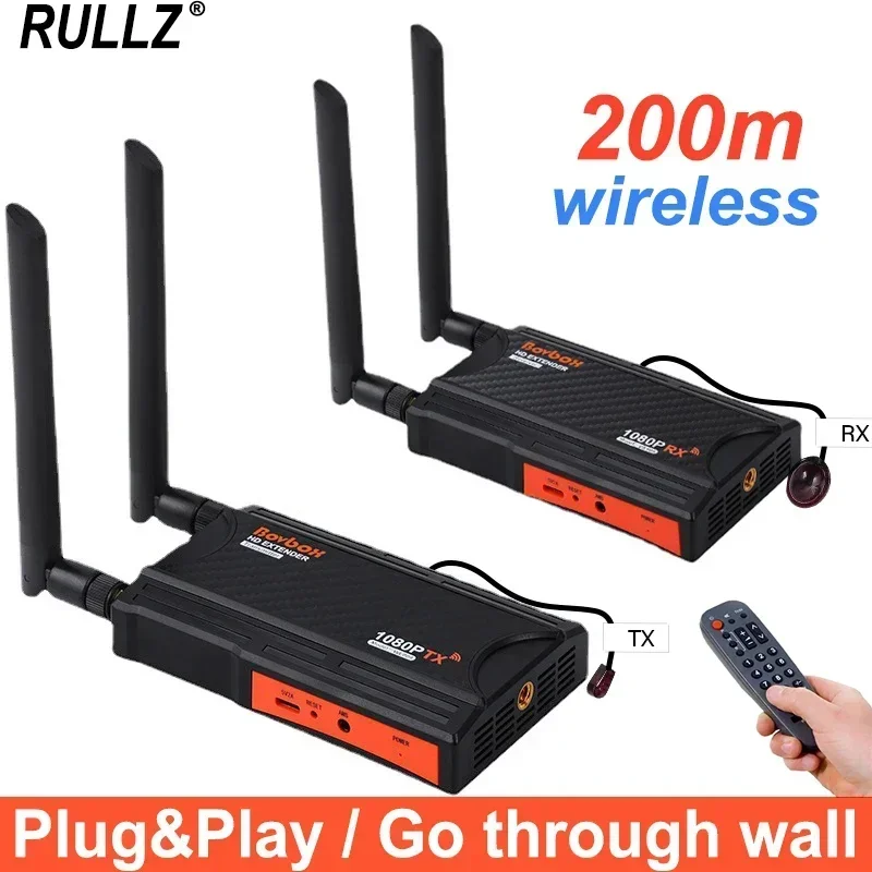 

200m Wireless Wifi HDMI Extender Video Transmitter and Receiver Full HD 1080p TV Loop IR Remote for TV Box Camera PC To Monitor