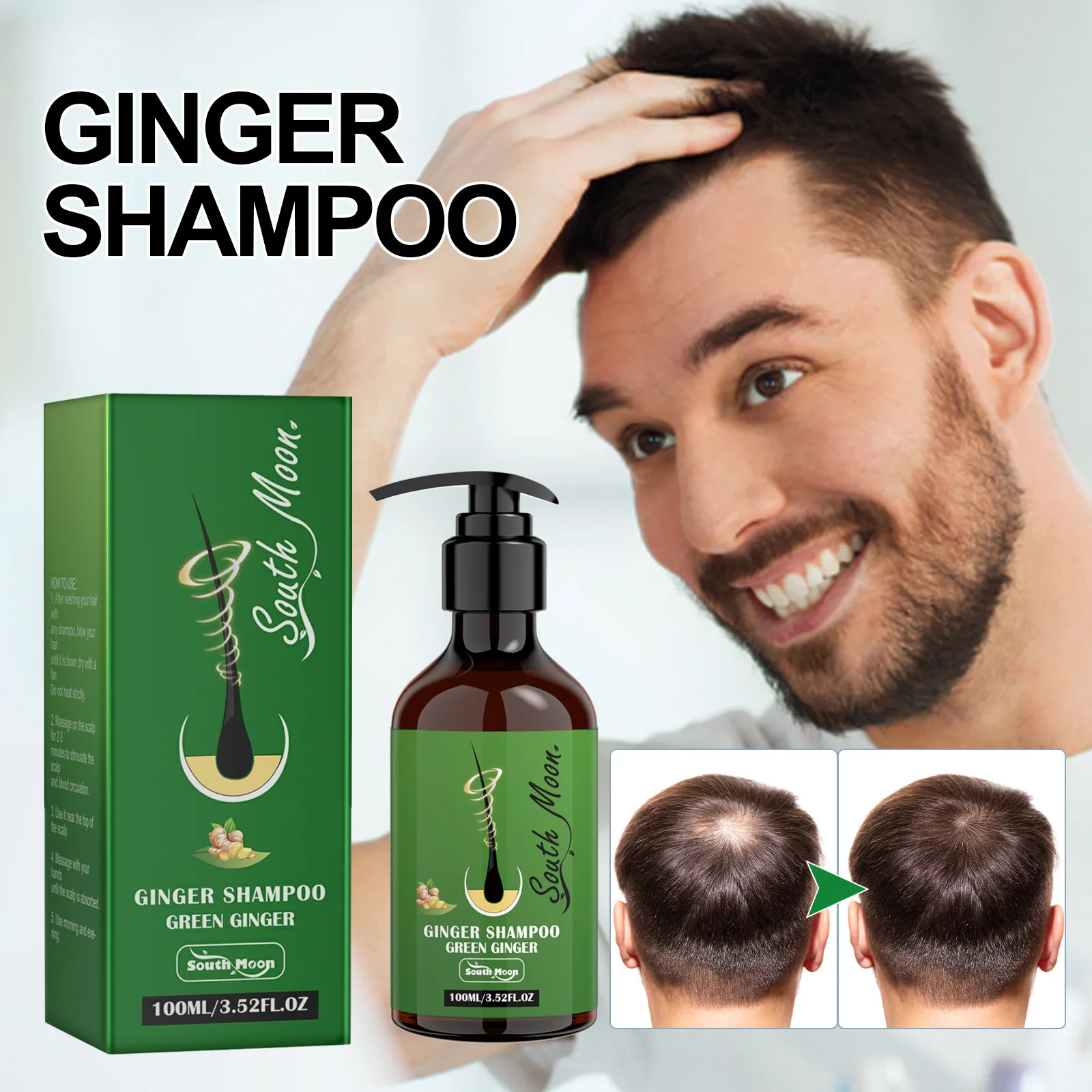 

100ml Ginger Shampoo Hair Root Fluffy Strong Scalp Cleaning Nourishing Hairs Care Dense Anti Hair Loss Hair Growth Products