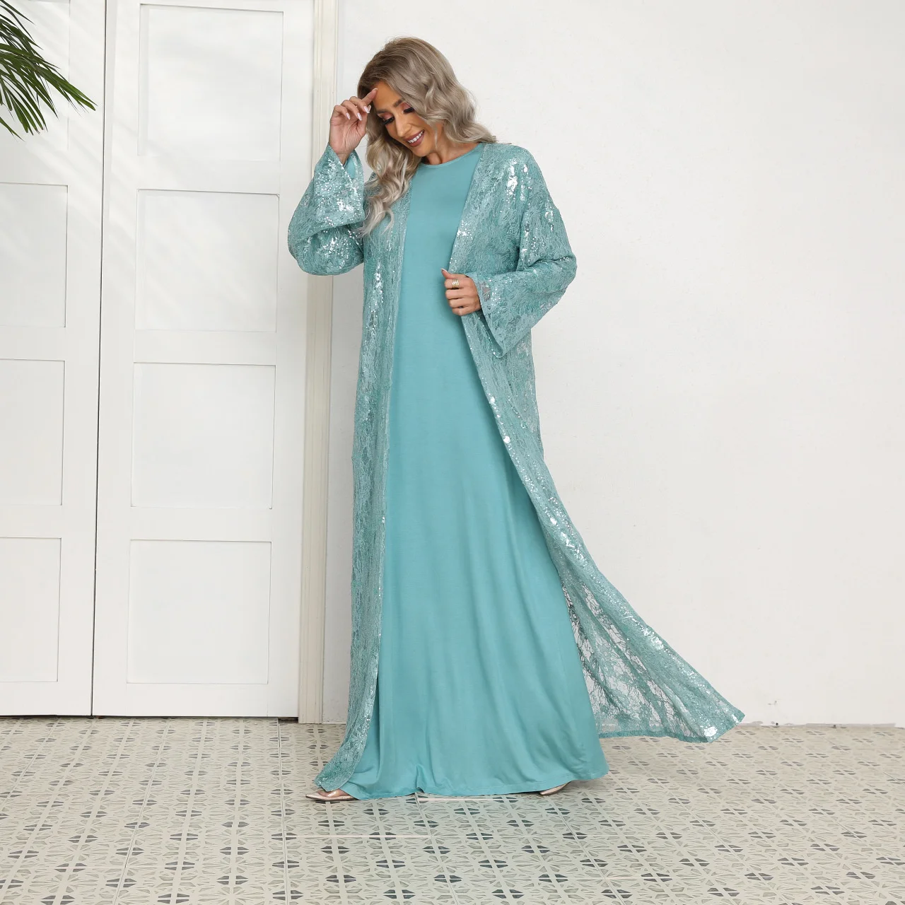 New mslalb Dubai Lace Embroidery Sequins Loose Two Piece Set 
New mslalb Dubai Lace Embroidery Sequins Loose Two Piece Set