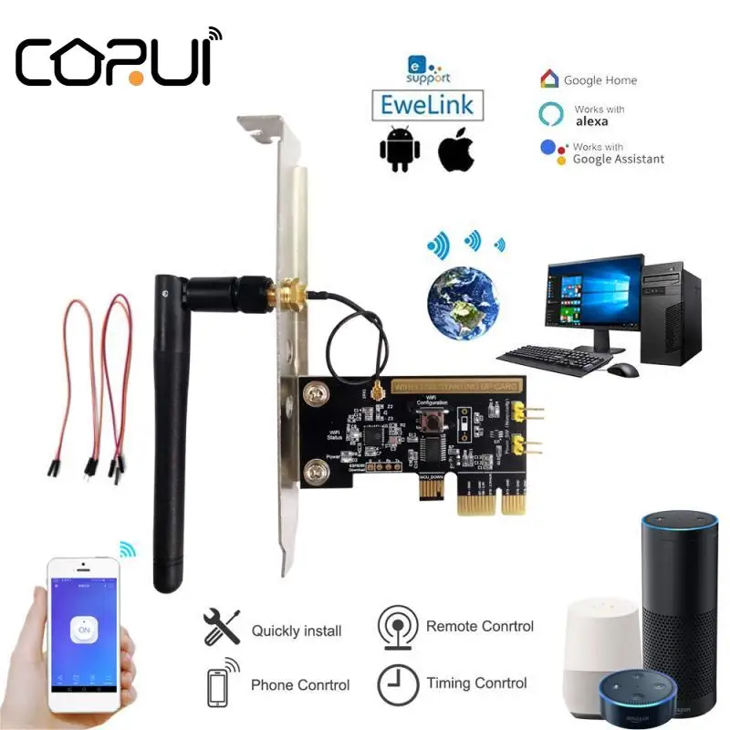 CORUI Computer Remote Boot Card EWeLink APP Remote Control Wireless WIFI Switch For Computer Work With Alexa Google Home
CORUI Computer Remote Boot Card EWeLink APP Remote Control Wireless WIFI Switch For Computer Work With Alexa Google Home