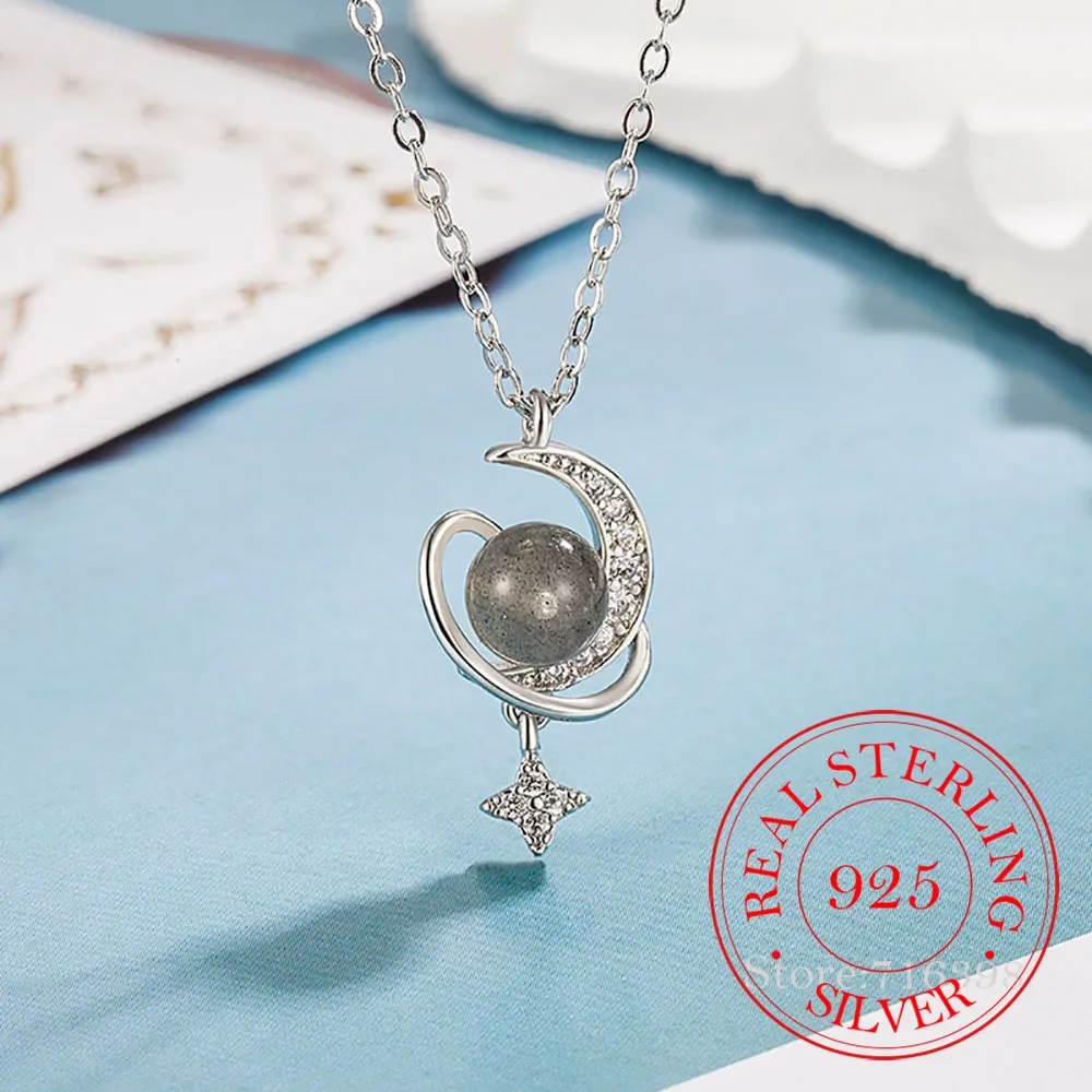 925 Sterling Silver Crystal Moon Star Pendant Necklaces For Women Silver 925 Female Chokers Jewelry Collares Para Mujer
925 Sterling Silver Crystal Moon Star Pendant Necklaces For Women Silver 925 Female Chokers Jewelry Collares Para Mujer