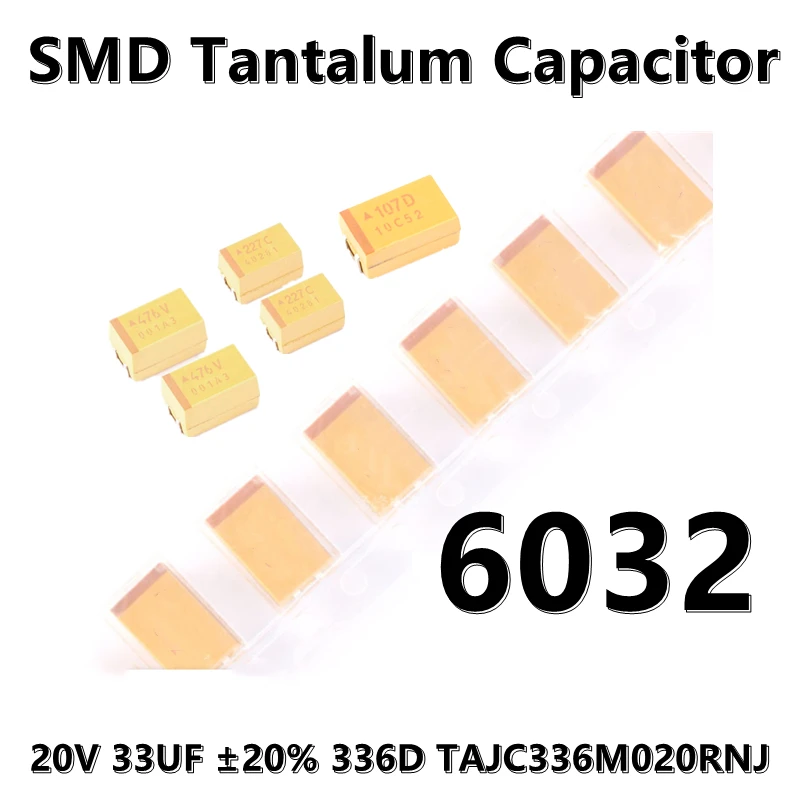 (2 шт.) оригинальный 6032 (тип C) TAJC336M020RNJ 20 в 33UF ± 20% 336D SMD Танталовый конденсатор 
(2 шт.) оригинальный 6032 (тип C) TAJC336M020RNJ 20 в 33UF ± 20% 336D SMD Танталовый конденсатор