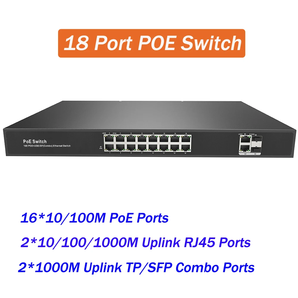 Коммутатор Ethernet с 18-портами AC 100-240 В 10/100 Мбит/с, всего 250 Вт, встроенный источник питания Ethernet-коммутатор для IP-камеры, беспроводное APDIY
Коммутатор Ethernet с 18-портами AC 100-240 В 10/100 Мбит/с, всего 250 Вт, встроенный источник питания Ethernet-коммутатор для IP-камеры, беспроводное APDIY