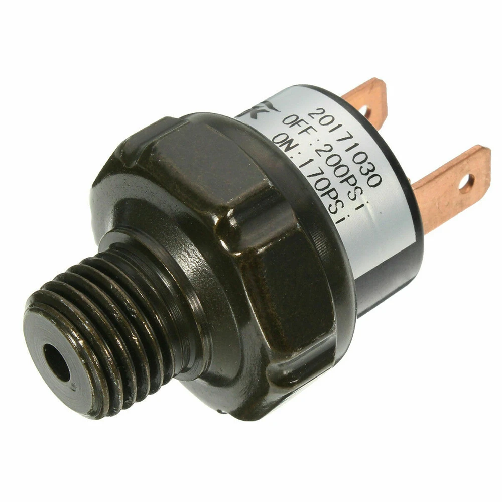 Black Air Compressor Tank Pressure Control Switch Valve Heavy Duty 170-200 Psi Off Air Ride Suspension 1/4" NPT End
Black Air Compressor Tank Pressure Control Switch Valve Heavy Duty 170-200 Psi Off Air Ride Suspension 1/4" NPT End