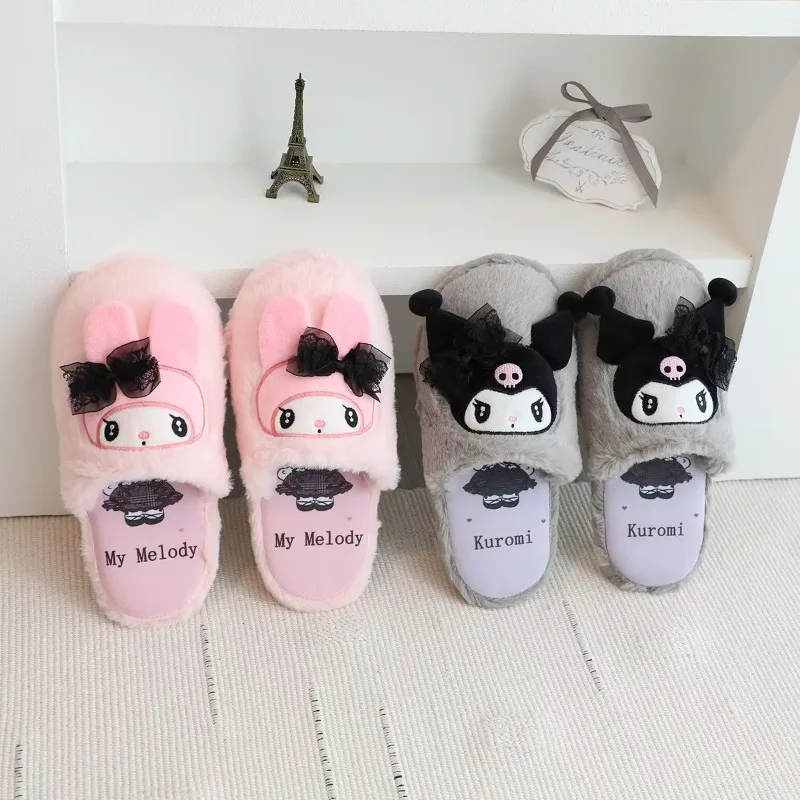 Kawaii Sanrio My Melody Kuromi Home Plush Cotton Slippers Autumn and Winter New Styles Indoor Non-slip Home Girl Cotton Shoes
Kawaii Sanrio My Melody Kuromi Home Plush Cotton Slippers Autumn and Winter New Styles Indoor Non-slip Home Girl Cotton Shoes