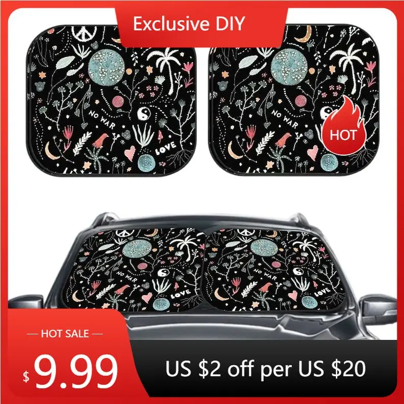 2PCS Icons Car Sun Shade, Car UV Blocking Mat Pad, Car Windshield Cover, Windshield Sun Shade,for Jeep Trailer RV SUV
2PCS Icons Car Sun Shade, Car UV Blocking Mat Pad, Car Windshield Cover, Windshield Sun Shade,for Jeep Trailer RV SUV