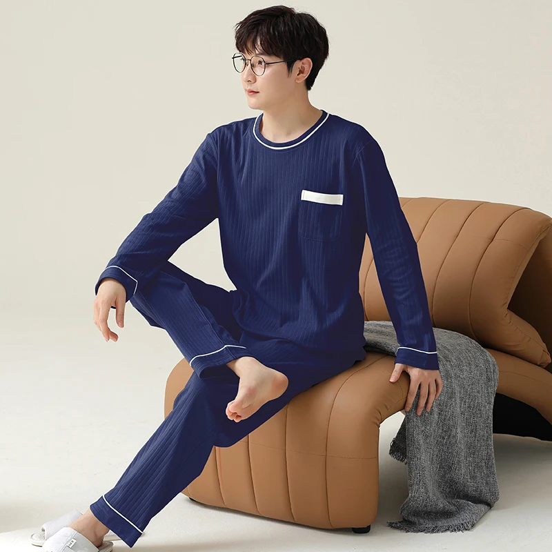 New Autumn Pajamas Men's Double Long Round Neck Simple and Fashionable Large Size Set Can be Outworn for Home Furnishings
New Autumn Pajamas Men's Double Long Round Neck Simple and Fashionable Large Size Set Can be Outworn for Home Furnishings