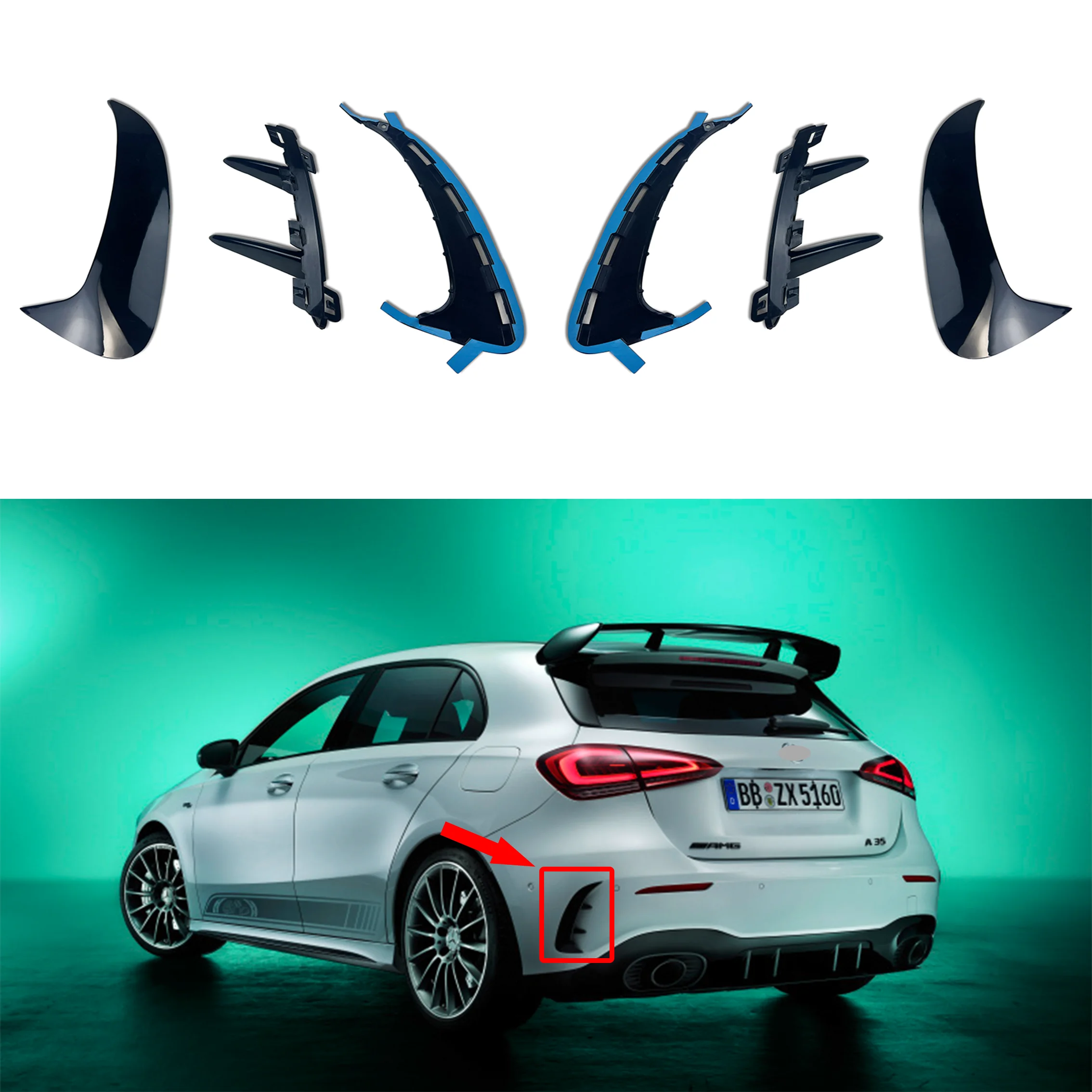 Pair Rear Flicks Bumper Spoilder Canards Splitters For Mercedes Benz W177 AMG Line Hatchback A180 A200 A220 A160 A250 A35 2019
Pair Rear Flicks Bumper Spoilder Canards Splitters For Mercedes Benz W177 AMG Line Hatchback A180 A200 A220 A160 A250 A35 2019