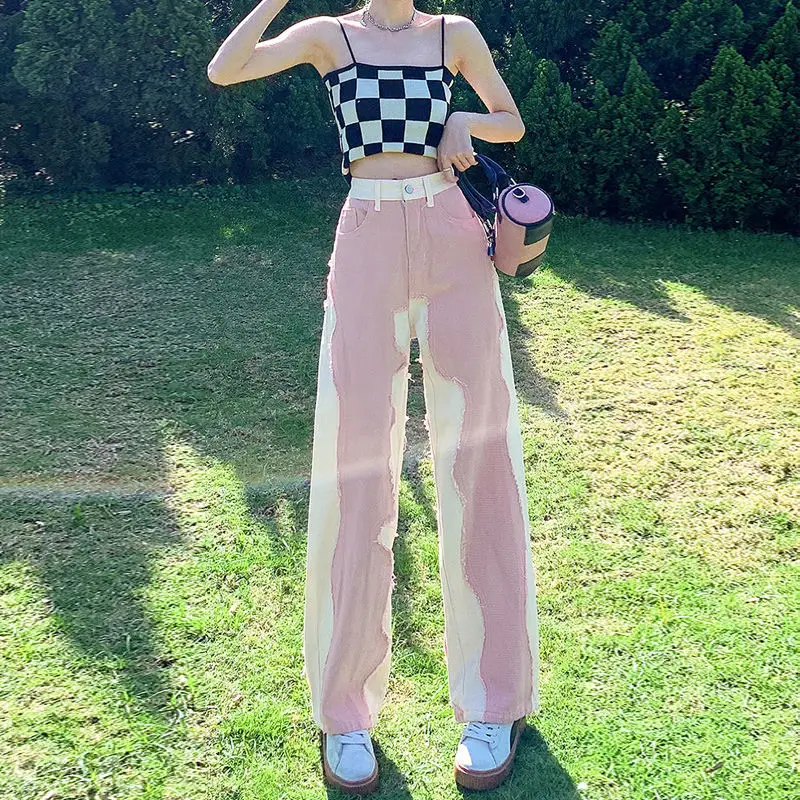 High Waisted Wide Leg Jeans for Women's Summer Slim Design with A Sense of Splicing Straight Leg Loose Drape Floor Mop Pants
High Waisted Wide Leg Jeans for Women's Summer Slim Design with A Sense of Splicing Straight Leg Loose Drape Floor Mop Pants
