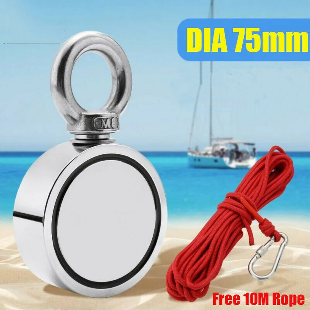 Double-sided Powerful Round Neodymium Magnet Hook Fishing Magnets Permanent Pulling Mounting Equipments 10M Rope Salvage
Double-sided Powerful Round Neodymium Magnet Hook Fishing Magnets Permanent Pulling Mounting Equipments 10M Rope Salvage