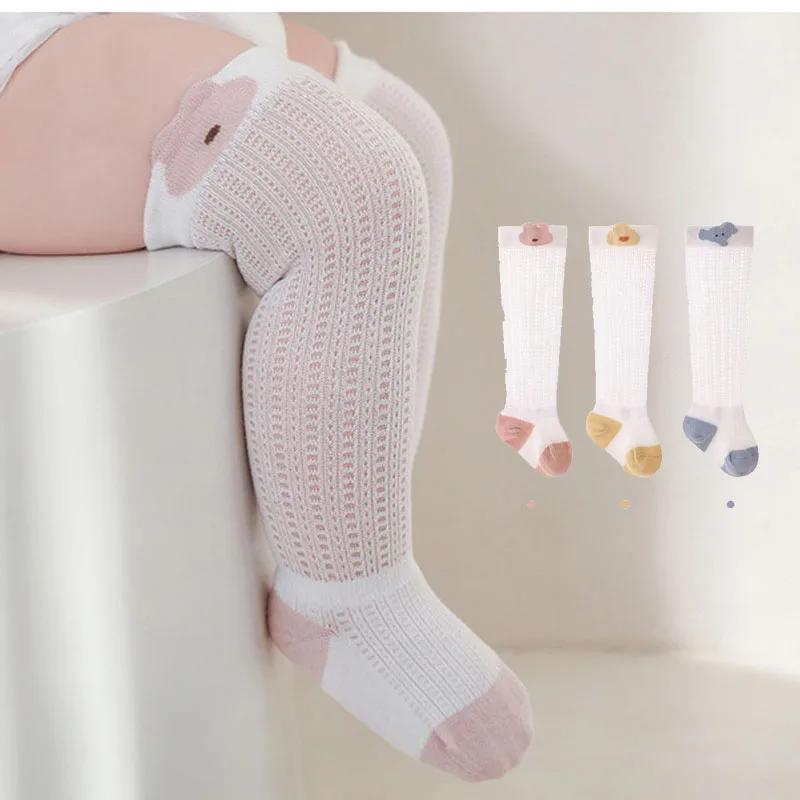 

3Pairs/Lot Summer Newborn Long Socks Ultra Thin Baby Knee High Socks Cute Cartoon Girls Bunny Sock Toddler Cotton Mesh Stockings
