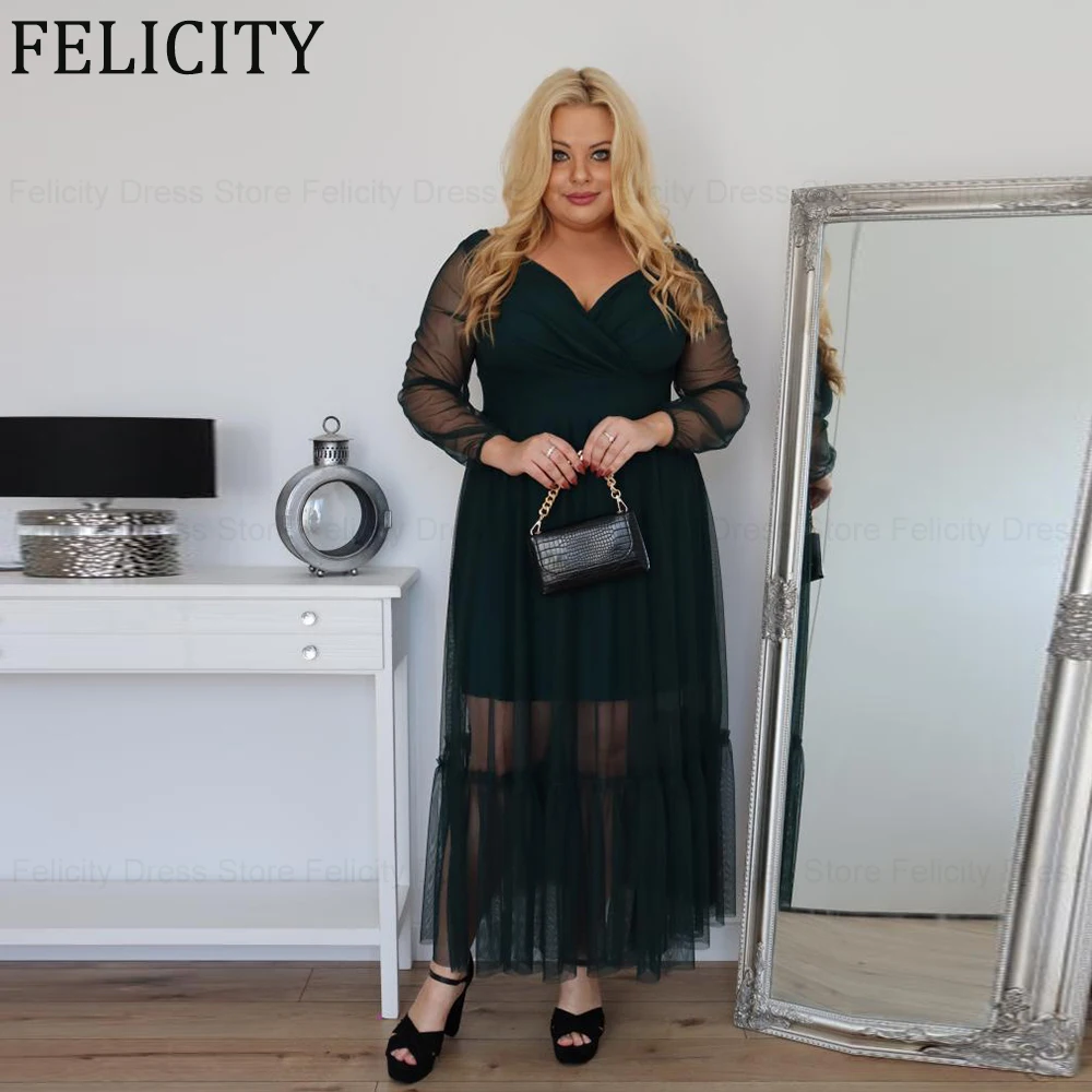 Black Plus Size Mother of the Bride Dresses 2024 Illusion A-Line Wedding Guest Dresses Tulle Pleated Ankle-Length Evening Gowns
Black Plus Size Mother of the Bride Dresses 2024 Illusion A-Line Wedding Guest Dresses Tulle Pleated Ankle-Length Evening Gowns