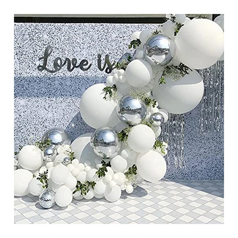 85PCS White Silver Latex Balloon Garland Arch Kit for Valentine Christmas Baby Shower Wedding Birthday Party Decoration
85PCS White Silver Latex Balloon Garland Arch Kit for Valentine Christmas Baby Shower Wedding Birthday Party Decoration