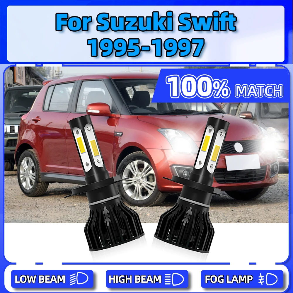 

120W LED Headlight Bulbs 20000LM High Low Beam Auto Lights H4 Car Head Lamps 12V 6000K White For Suzuki Swift 1995 1996 1997